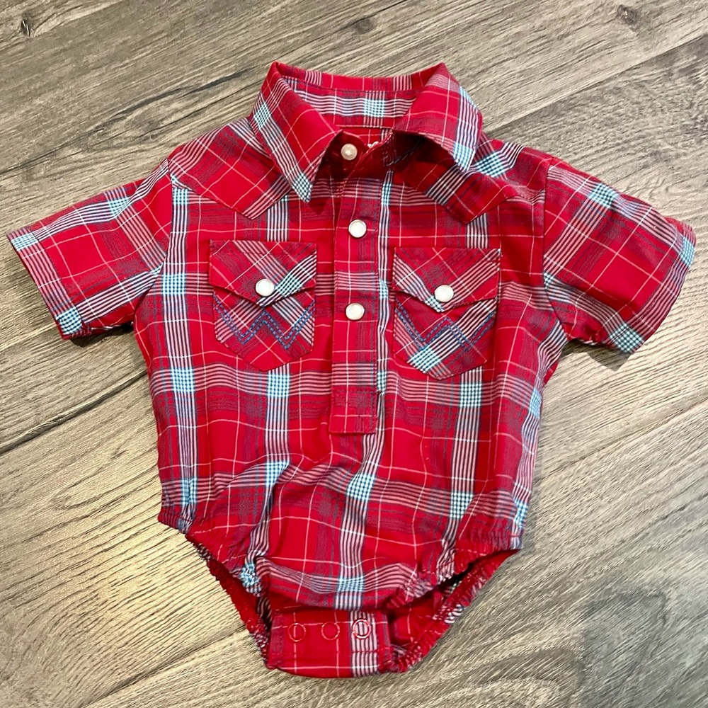 Infant Western Baby Wrangler Pearl Snap Onesie